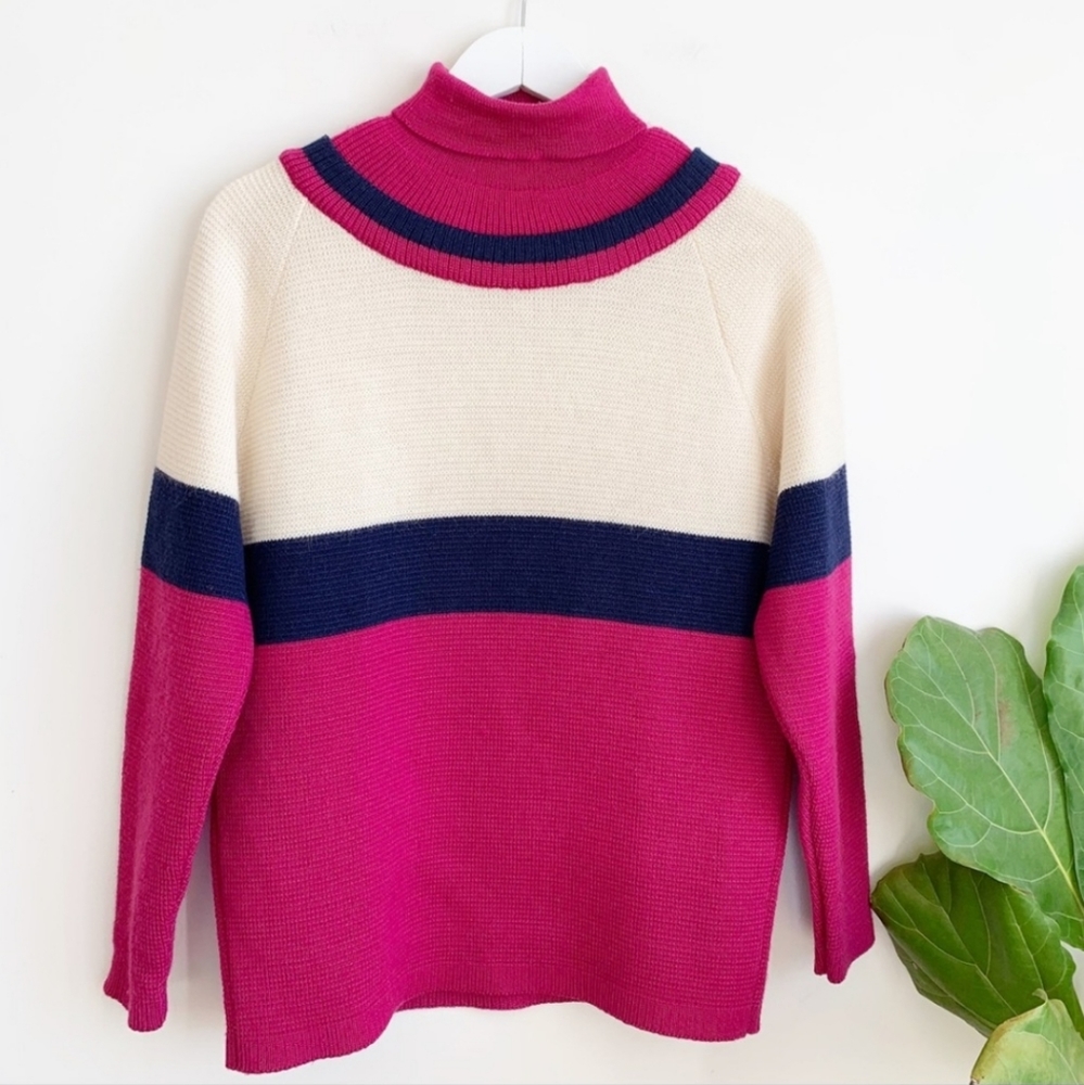 3/15 SALE Vtg Jantzen Turtleneck Sweater Color Blocking M